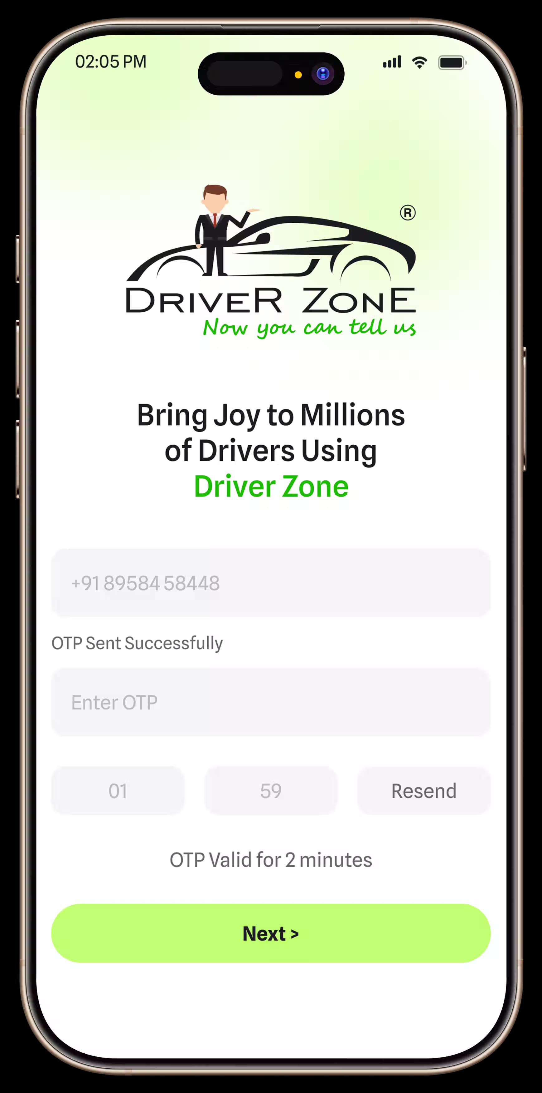 Driver App Mockup 2