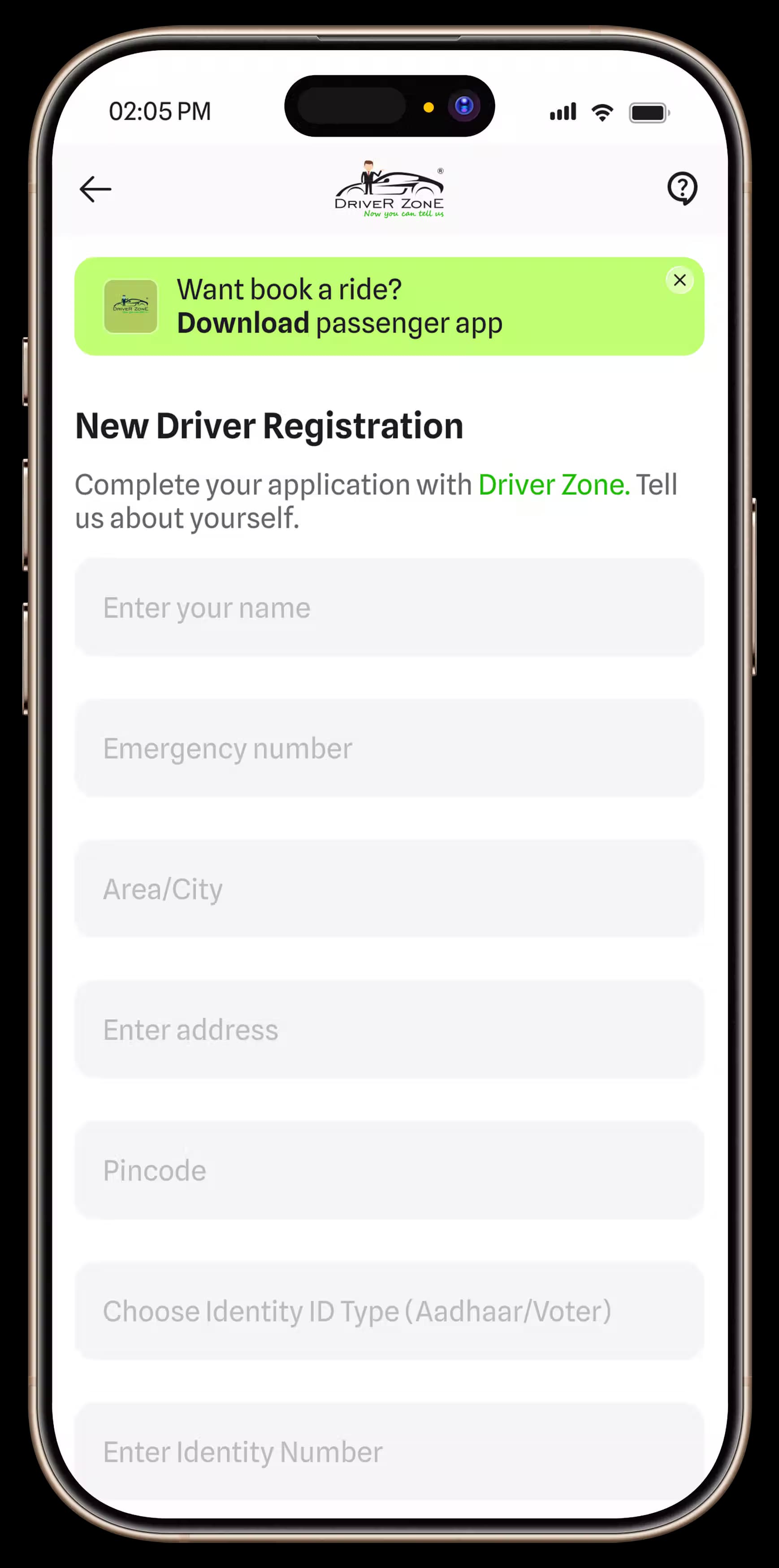 Driver App Mockup 3