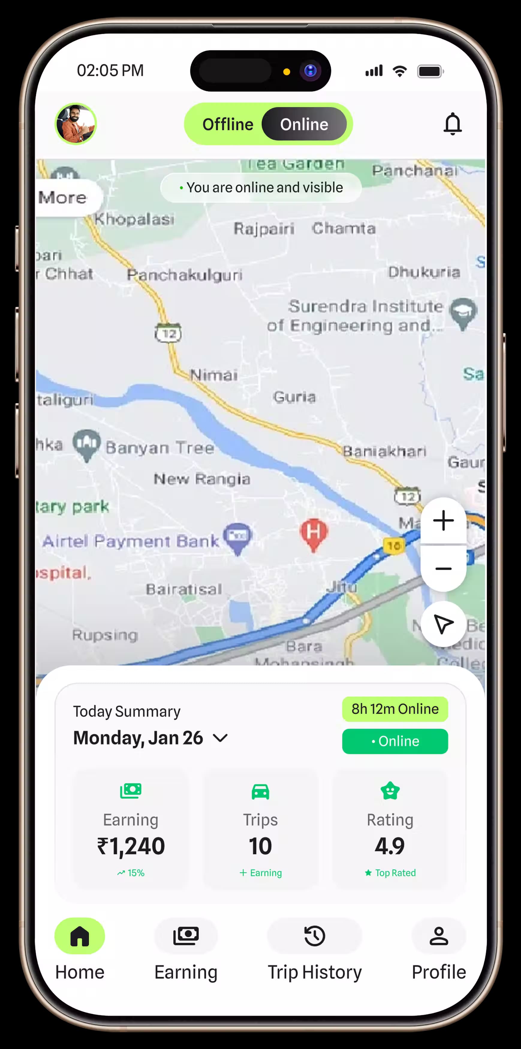 Driver App Mockup 4