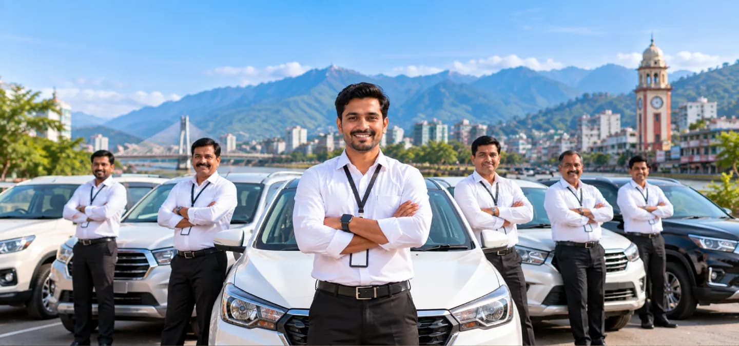 DriverZone drivers standing with their vehicles on a city street